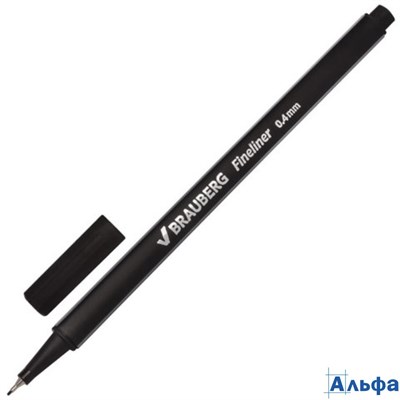 Ручка капилярная (линер) 0,4мм черная 142252 Aero BRAUBERG 142252 - фото 137218