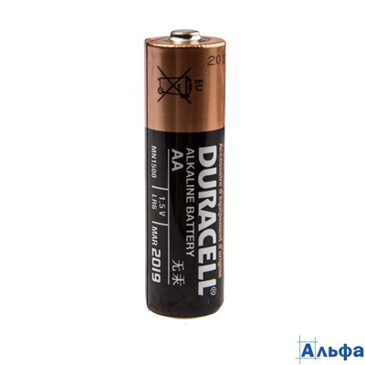 Батарейка AA (LR06,15А) пальчик. алкалиновая Duracell цена за 1 штуку РА000009333 - фото 141722