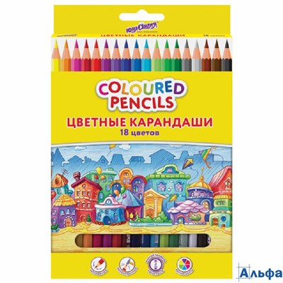 Карандаши цветные 18 цв. Домики 181837 Юнландия РА-00020578 - фото 142056
