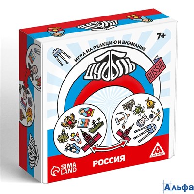 Настольная игра на реакцию и внимание Дуббль Россия 55 карт 7+ 7881324 РА-00021272