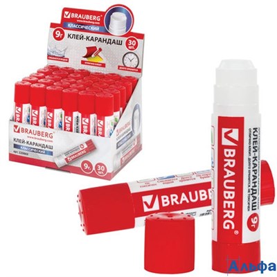 Клей карандаш 09гр. Brauberg РА000032022