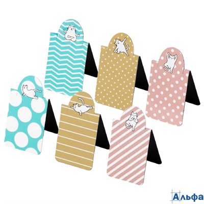 Закладки для книг магнитные c высечкой CAT YOGA набор 6 шт. 35х25 мм,
Brauberg 113162 РА-00021285