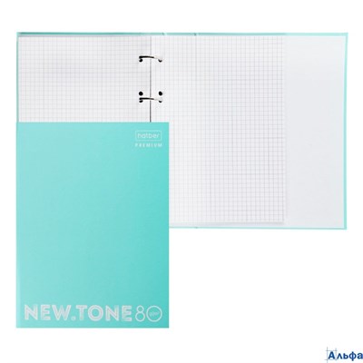 Тетрадь на кольцах А5 80л клетка NEWtone Pastel Мята 80ТК5A1_05039 HATBER РА-00013219