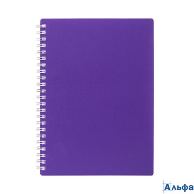 Тетрадь А4 80л клетка гребень пласт.обл. Однотон CANVAS Фиолетовая перфорация HATBER 80Т4В1гр_05320 РА-00021625