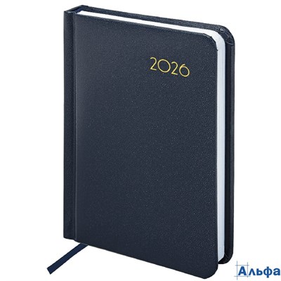 2026 Ежедневник датированный  100х150 мм А6 Brauberg Select балакрон темно-синий 117259 РА-00021804
