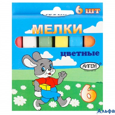 Мел цветной 6 цветов НМЦ-6 Алгем РА-00020195