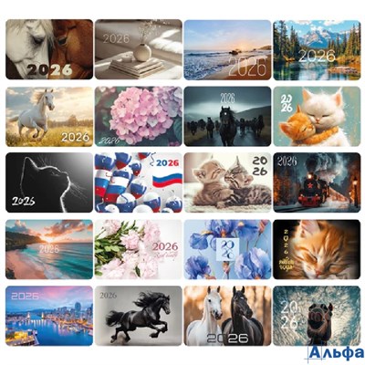 2026 Календарь карманный ассорти №2 Brauberg 117304 РА-00021969