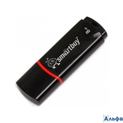 Флеш-карта 8 GB Smartbuy Crown USB 2.0 черный SB8GBCRW-K РА-00021965