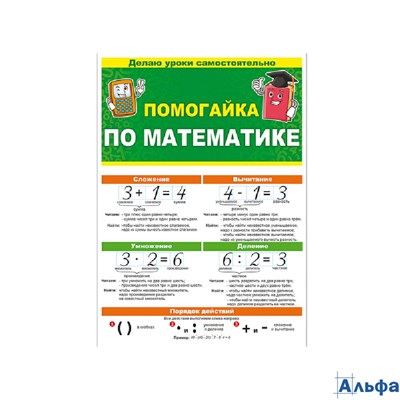 Буклет Помогайка по математике. 87.810/ РА-00021985