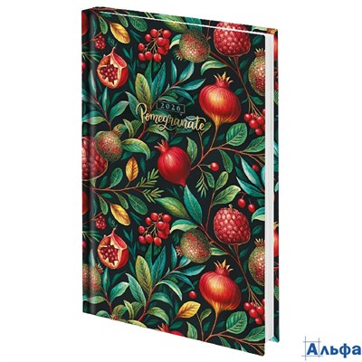 Ежедневник датированный 2026 145х215 мм А5 Staff ламинированная обложка Гранаты 117312 РА-00021994