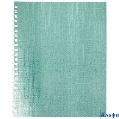 Тетрадь А5 48л клетка гребень бумвинил Однотон Metallic Мята Hatber 48Т5бвВ1гр РА-00017886