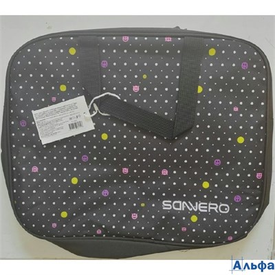 Папка с ручками 36х28х8см черн. с цветными точками Sanvero FL1002 РА-00022024