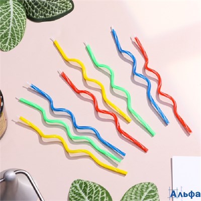 Свечи для торта набор 8 шт. витые 17 см 457867 РА-00022087