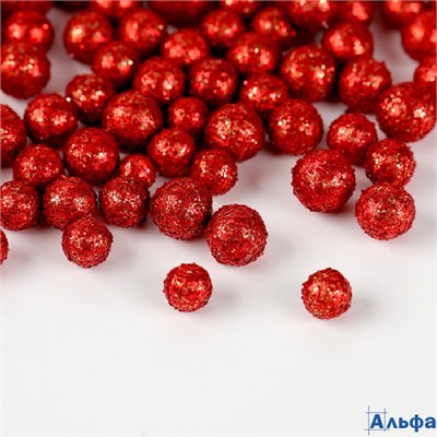 Фигурки для поделок и декора в наборе Шар 80 шт. размер 1 0.5 см красн. 4301906 РА-00022041