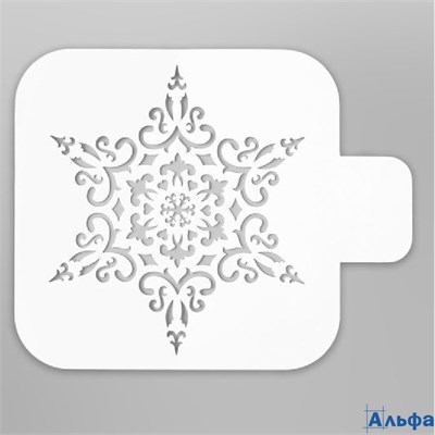 Трафарет пластик Снежинка 9х9 см 5120572 РА-00022031