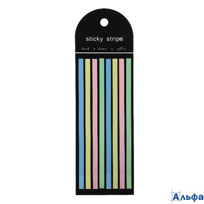 Закладки-выделители с липким краем 145×5 мм пластик 4 цвета по 20 листов 8 штук пастель 9760281 РА-00022101