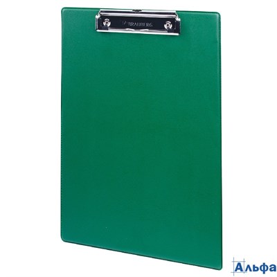 Доска-планшет с прижимом А4 (228х318 мм) картон/ПВХ зеленая 232222 Brauberg Number One РА-00022132