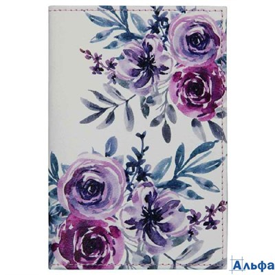Обложка для паспорта кожа Цветочный горох цветной рисунок по коже 1.2-091-0 Имидж РА-00022124