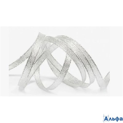 Лента парчовая 6 мм цвет серебрян. цена за 1 метр РА-00022102