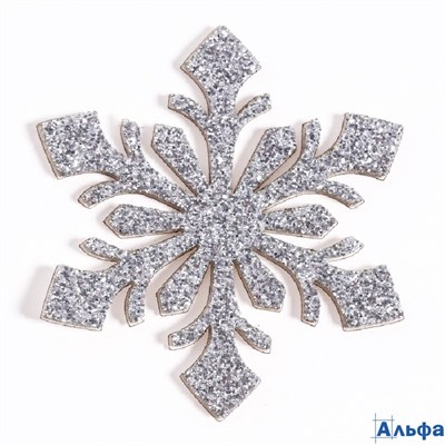 Декор Снежинка на клеевой основецена за 1 штуку серебристый 10551789 РА-00022151