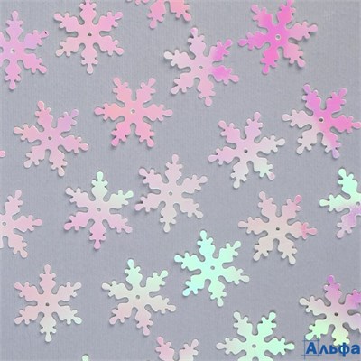 Пайетки Голография 20 г цвет белый перламутр 25 мм 9444467 РА-00022158