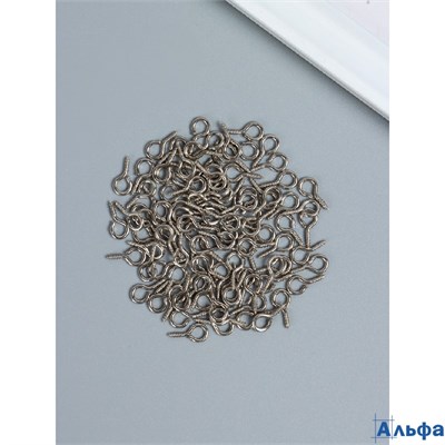 Винты-глазки для крепления картин фоторамок серебро набор 100 шт. 1.4×0.7 см 2583746 РА-00022176