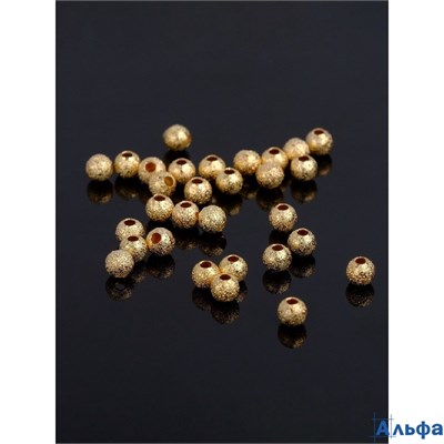 Бусины в наборе (зажимные) набор 30 шт. 4 мм цвет золото 4447965 РА-00022164