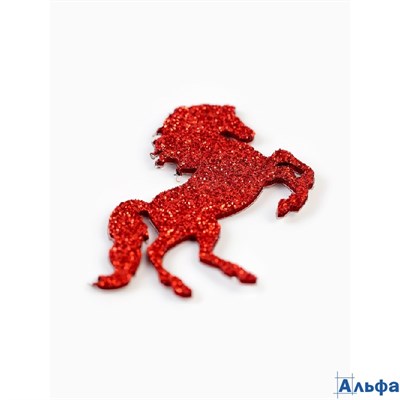 Декор на клеевой основе  Лошадка красный цена за 1 шт. 10884954 РА-00022185