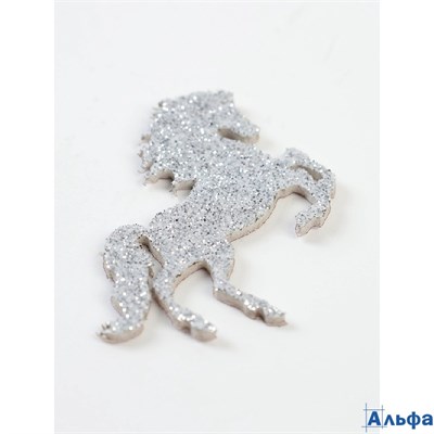 Декор на клеевой основе  Лошадка  серебряный цена за 1 шт. 10884955 РА-00022186