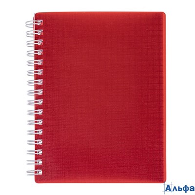Книжка записная А6 80л клетка гребень пласт.обл CANVAS Красная Хатбер 80ЗК6грВ1_05315 РА-00021058