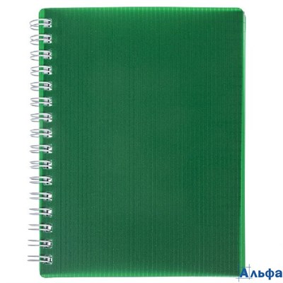 Книжка записная А6 80л клетка гребень пласт.обл VELVET Зеленая HATBER 80ЗК6грВ1_01607 РА-00022464