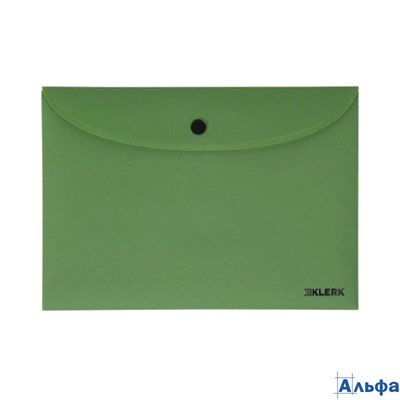 Папка с кнопкой пластик А5 1отд. пл.250мкм Nude непрозр. зеленая пастель KLERK 241301 РА-00022350