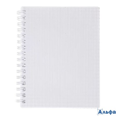 Книжка записная А6 80л клетка гребень пласт.обл VELVET Белая Хатбер 80ЗК6грВ1_01631 РА-00022306