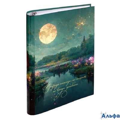 Тетрадь на кольцах А5 120л клетка тв.обл. Природа мат.лам. тисн.фольгой deVente 2057509 РА-00022312