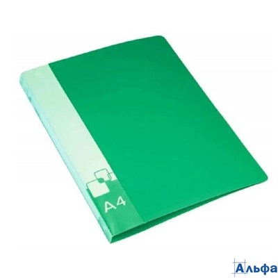 Папка 2 кольца пластик А4 торец 27мм d-20мм пл.700мкм +карм. Зеленая БЮРОКРАТ 0827/2RGRN РА-00022266