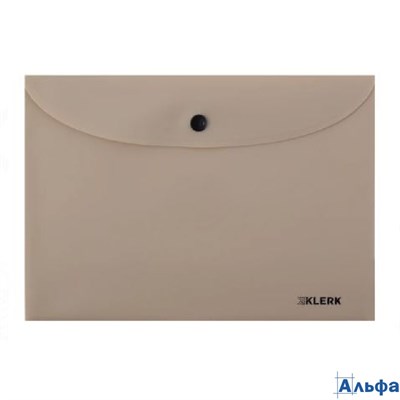 Папка с кнопкой пластик А5 1отд. пл.250мкм Nude непрозр. пыльный бежевый KLERK 241298 РА-00022273