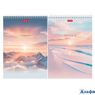 Блокнот А5 60л клетка спираль В моменте жесткая подложка ассорти HATBER 60Б5В1сп РА-00022230