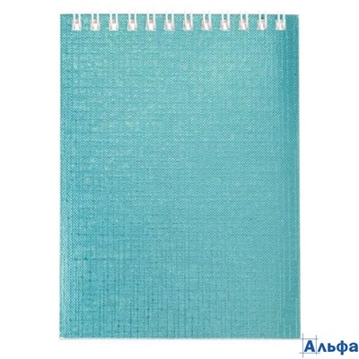 Блокнот А6 40л клетка гребень Бумвинил Metallic Мята HATBER 40Б6бвВ1гр РА-00022232