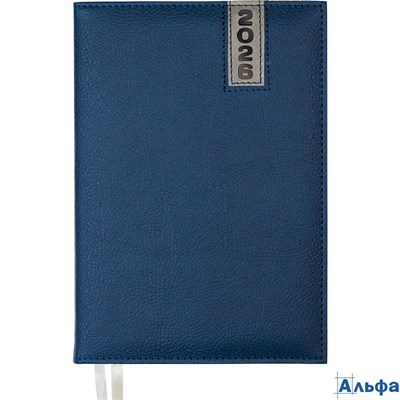 Ежедневник А5 168л датир. 2026г тв.обл. Vertical синий кожзам термотисн. ляссе deVENTE 2232600 РА-00022249