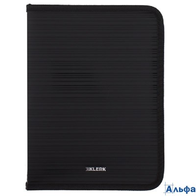 Папка на молнии вокруг для тетрадей А5+ 1отд. черная Klerk 241263 РА-00016680