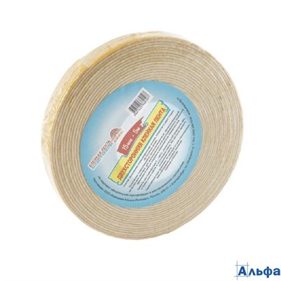 Скотч двухсторонний 15мм х 5м вспененная основа АЛЬЯНС РА-00015832
