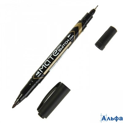 Маркер перм. 0,5-1мм двухстор.черн.Mate EU10420 412191 Deli 12/1728 РА-00006248