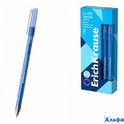 Ручка гелевая G-Ice синяя 0,4мм 39003 ErichKrause 12 144 1728 РА-00022614