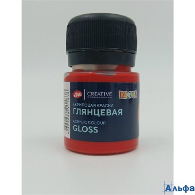 Краска акриловая художественная 20мл глянцевая Decola Красная 2926331 ЗХК РА-00022662
