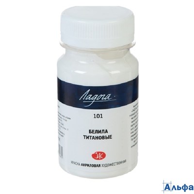 Краска акрил. 100мл Ладога белила титановые 2227101 ЗХК РА000002227