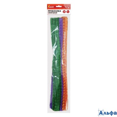 Проволока пушистая шенил 0,6х30см 30шт двухцветная Вид 2 ассорти Остров сокровищ 661524 РА-00022830