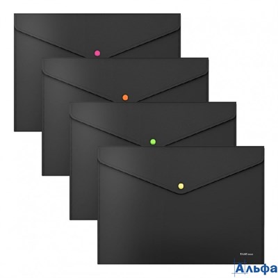 Папка конверт на кнопке А4 Matt Accent неон асс. 55883 ErichKrause РА-00007205