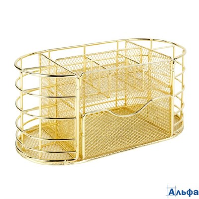 Подставка для канцелярских принадлежностей мета. 9 секций Monte Vita 105х218х110 мм золото 272475 РА-00022924