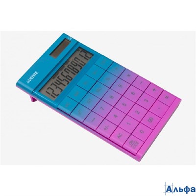 Калькулятор 12-разрядный Degrade  Q-5DGR 100х166х14мм ультратонкий, двойное питание 4031420 deVente РА-00022901