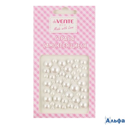 Стразы самоклеящиеся Жемчужный микс белые 7,5x6,5см deVente 8004039 РА-00018324